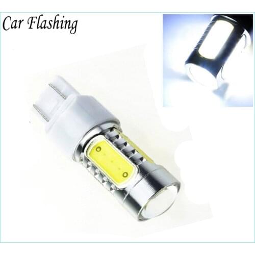 Car Flashing 2Pcs T20 7440 7443 W21 WY21W 7444 5 COB Turn Signal Reverse Led Light Brake lights Car Styling white red yellow
