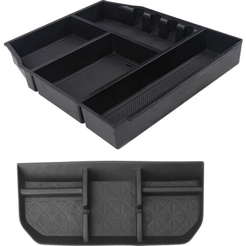 Center Console Organizer Tray & Dashboard Storage Box Mat for 2021 Ford F150 F-150 Car Armrest Storage Box Accessories