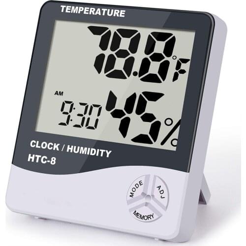 Digital Thermometer Indoor Hygrometer Room Thermometers and Humidity Gauge with Temperature Humidity Monitor Alarm Clock