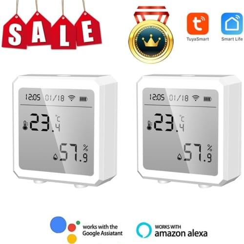 Tuya WIFI Temperature And Humidity Sensor Indoor Hygrometer Thermometer Detector Support Alexa Google Home Smart Life
