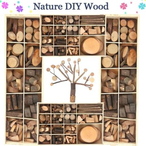 Kids DIY Nature Wood Art & Craft Toys Creative Original Handmade Wooden Block Twig Drawing On Wood Educational Toys For Children