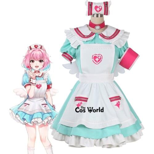 Yumemi Riamu Maid Apron Dress Nurse Uniform Outfit Anime Customize Cosplay Costumes