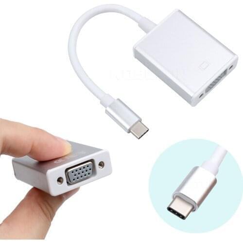 Newly Type C To VGA Cable Type C USB 3.1 Type C Male to Female VGA Adapter Cable Converter for Macbook 12 inch Chromebook Pixel