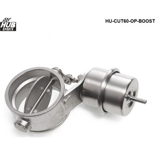 Stainless Steel Exhaust Control Valve Set Boost Actuator Open Style 60 mm Pipe Pressure: about 1 BAR HU-CUT60-OP-BOOST