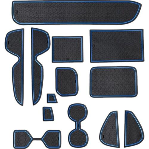 13pcs/Set Car Gate Slot Cup Holder Mat Fit For Toyota RAV4 2019 2020 2021 Accessories Left Hand Drive