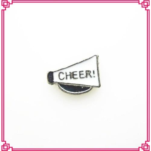 Hot selling 20pcs/lot trumpet cheer floating charms living glass memory floating pendant lockets