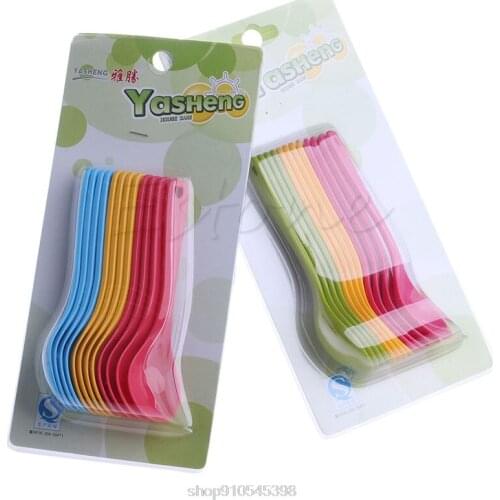 12Pcs Baby Feeding Spoon Safe Plastic Toddler Training Eating Spoon Set Food O12 20 Dropshipping