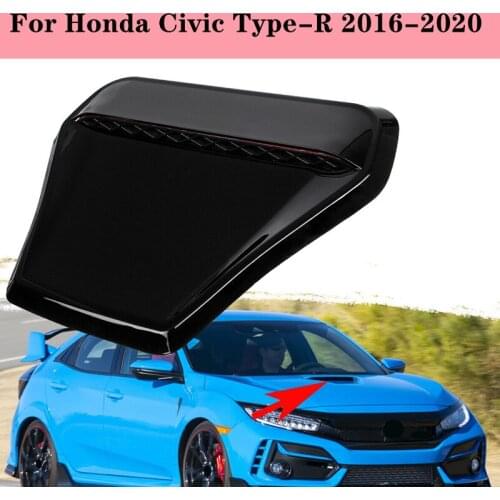New Type-R Style Carbon Fiber Look Universal Car Fornt Hood Vent Air Outlet For Honda For Honda Civic Type-R 2016-2020 Glossy B