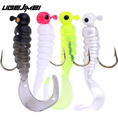 Worm Lure Jig Wobbler 7pcs/Lot Fishing Lure Set 1.7g Silicone Bait Soft Lure Isca Artificial 2020 Jig Head Swimbait Carp Fishing