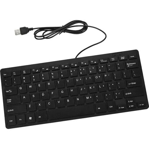 Wired Mini USB Keyboard 78 Key Mute Keyboard Multimedia For Laptop Desktop