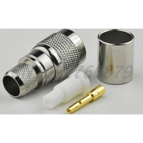 RF electrical RP-TNC male(Female pin) Crimp straight Reversed Polarity connector for coaxial cable RG8 RG214 LMR400