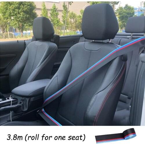 3.8 meter Multicolor Car Seat Belt Webbing European Standard Car Personalized Modification Seat Belt Webbing For Bmw Accessories