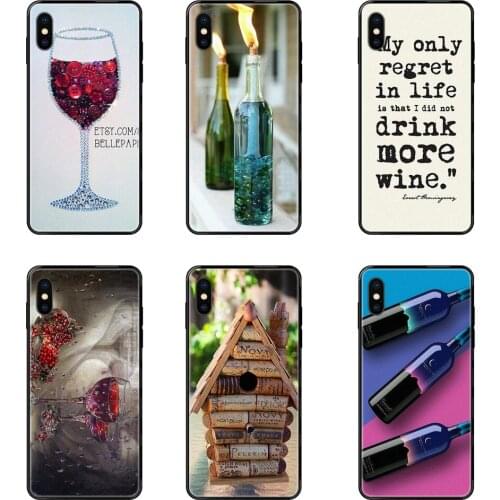 Luxury Quality Black Soft TPU Phone Case For Redmi Note 4 5 5A 6 7 8 8T 9 9S Pro Max Men Fashion Wine Art