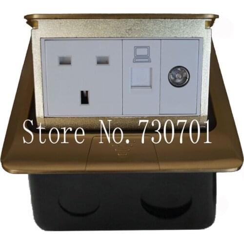 2018 Silver Golden color three USA/Mexico/Canada/Japan/UK/EU standard power ground floor socket rj45 USB phone connector press