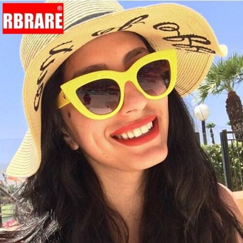 RBRARE Cateye Sunglasses Women High Quality Large Frame Sun Glasses For Women Street Beat Vintage Outdoor Oculos De Sol Gafas