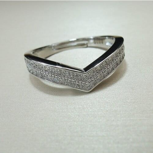 Charms 100% 925 Sterling V-Shaped Design Freely Adjustable Opening Rings For Women Fine Jewelry