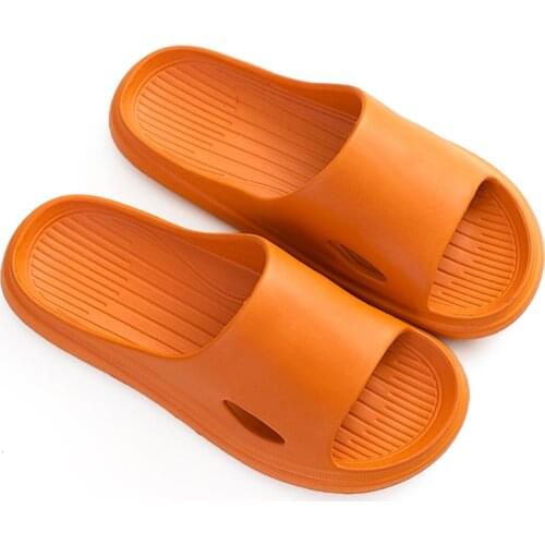 Slippers Sandals Summer Unisex Striped Solid Color Shoes Men Indoor Non-slip Soft Comfortable Rubber Flat Heels Slide For Men