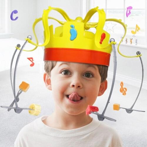 Rotating Crown Hat Chow Game Novelty Toys Children Spinning Crown Snacks Food Knife Fork Party Play Game with Friend Funny Gifts