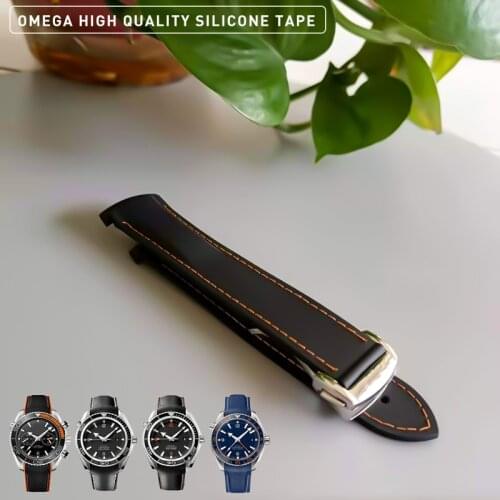 Hight Quality Watchbands For Omega SEAMASTER PLANET OCEAN Watch Accessorie Silicone Watch Bracelet Rubber Watch Band Watch Strap