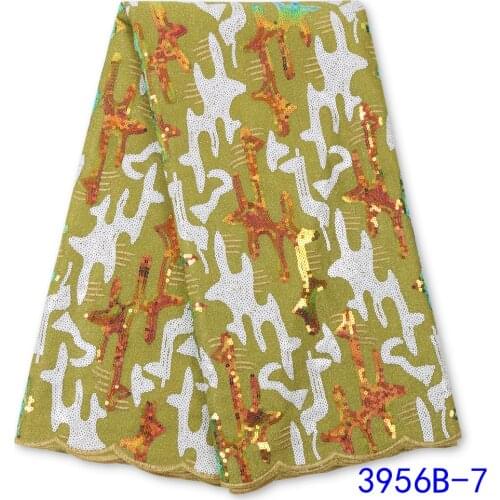 XIYA 2021 Sequins Velvet Lace Fabric High Quality African Lace Fabric Soft French Lace Fabric For Wedding Daily 3956B