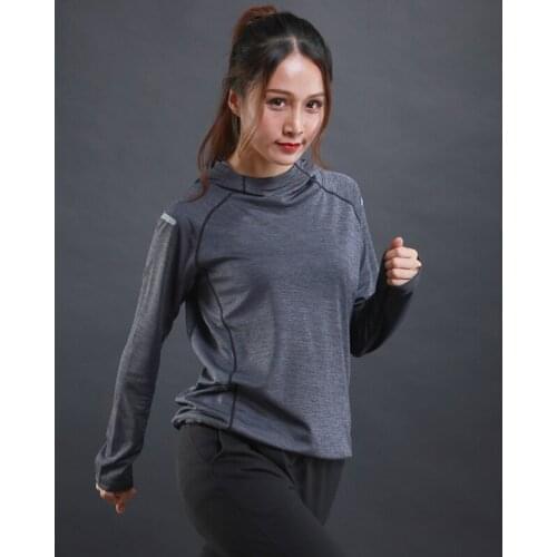 Running Hoodie Women Jacket Reflective Sport Jacket Women Hooded Sports coat Fitness tshirt Rashgard Comprehensive Training Coat