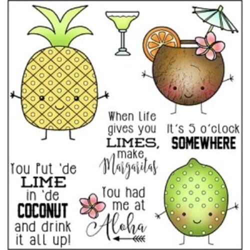 ZhuoAng Cute personate fruit pineapple Clear Stamps/Seal For DIY Scrapbooking/Card Making/Album Decorative Silicon Stamp Crafts