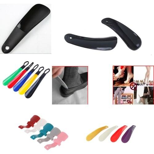 1pcs/2pcs 16cm Professional Shoe Horns Black Plastic Shoe Horn Spoon Shape Shoehorn Shoe Lifter Flexible Sturdy Slips 10cm