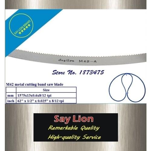 1pc or 3pcs) 13x0.6x1575x8/12T HSS metal cutting band saw blade M42 Bi-Metal bandsaw