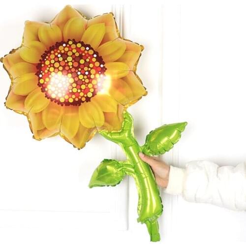1pcs Sunflower Foil Balloons Wedding Decoration Big Green Leaf Ballon Valentines Day Gift Birthday Party Baby Shower Globos