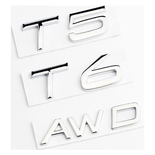 1 Pcs 3D AWD T5 T6 Logo Emblem Badge Decals Car Sticker for Volvo V40 V60 V90 XC60 XC90 XC40 S60 S90 S80 C30 Car Accessories