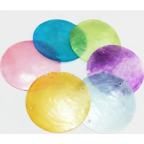 200PCS DIY 5CM mirror shell color shell paint lamp accessories natural seashell curtain jewelry