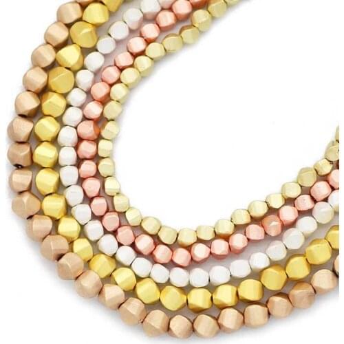 3/4mm Matte Twisted Shape Natural Hematite beads Spacer Loose Stone beads for diy Jewelry Bracelet Earring Making Accessories