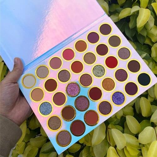 35 Colors Matte Shimmer High Pigmented Eye Shadow Palette Private Label Glitter EyeShadow Palette Makeup Earth Color Wholesale