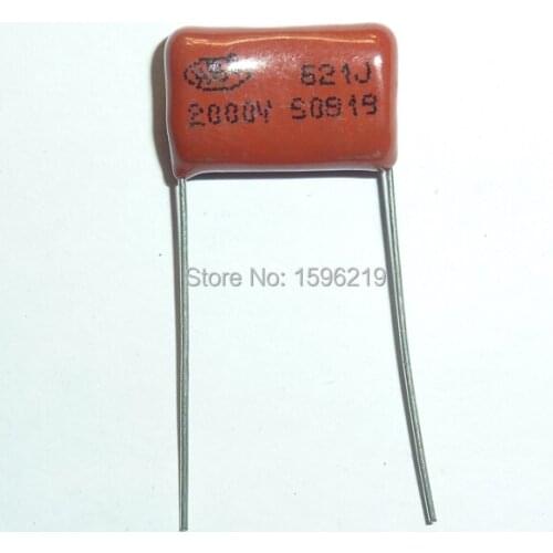 50pcs CBB capacitor 621 2000V 621J 2KV 620pF 0.62nF P15 CBB81 Metallized Polypropylene Film Capacitor