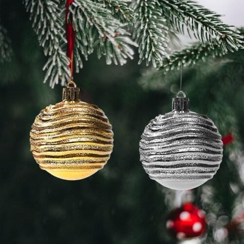 6pcs Christmas Tree Balls Hanging Decoration Ornaments Baubles for Wedding Birthday Party Xmas Home Decor