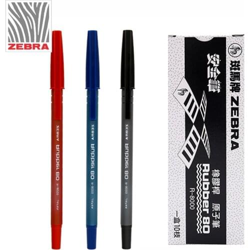 6pcs ZEBRA R-8000 Ballpoint Pen Resin Rod Oily Pen Student Stationery Business Office Sign Pen Smooth Writing 0.7MM