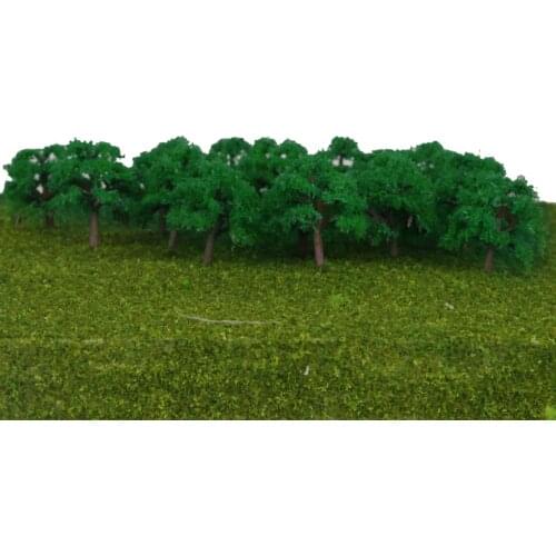 75pcs Green Model Trees Train Railway Park Street Scenery Layout Scale 1:300
