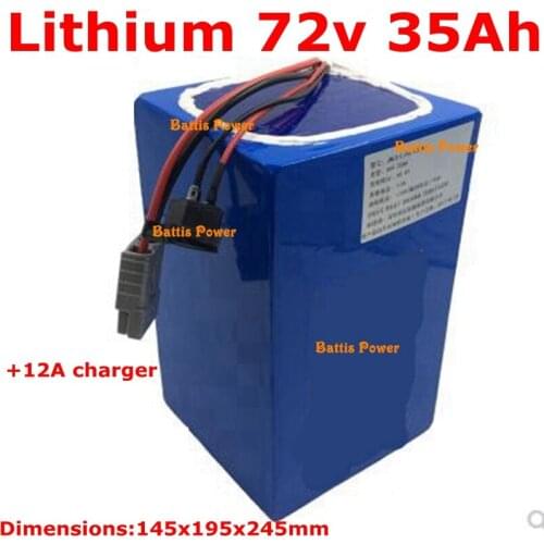 Large capacity 72v 35ah battery 72v 30ah lithium battery for electric bike 72v 3000w motor 2000w Vehicle tricycle scooters 5000w