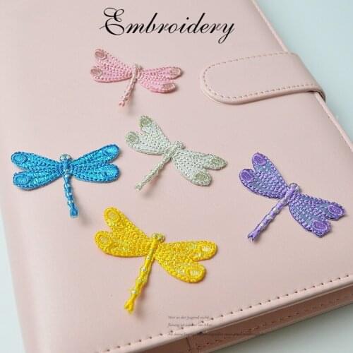 1 Piece dragonfly patches for clothes dress embroidery make up fashion clothes small DIY iron on butterfly patches