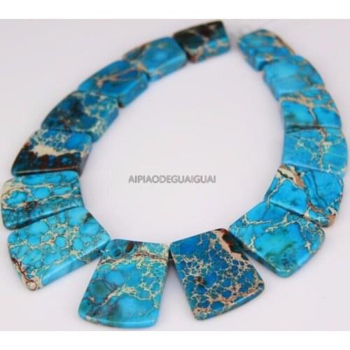 APDGG 17-35x25-28mm Blue Sea Sediment Jasper Gems Stone Loose Beads