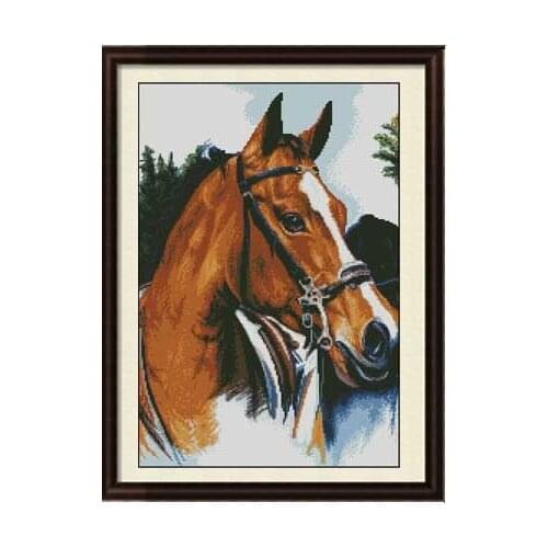 Free Delivery Top Quality Lovely Counted Cross Stitch Kit Brown Horse Animal Pet
