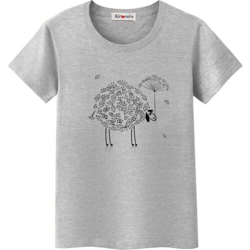 BGtomato Dandelion sheep lovely tshirt beautiful design original top tees super cute sheep shirts beautiful Dandelion t-shirt