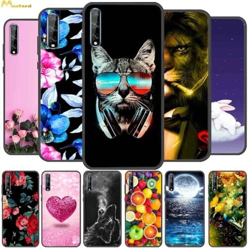 For Huawei Y8p Case Cool Cat Silicone Soft Phone Cover for Huawei Y8p Cases 6.3 inch Y8 P TPU Bumper HuaweiY8P Y 8p AQM-LX1 Para