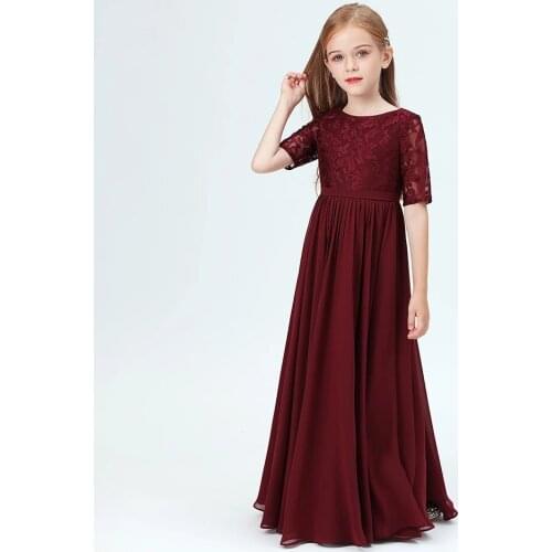 Girl Children Lace Princess Dress For Girl Elegant Embroidery Flower Birthday Party Girl Dress Baby Girls Clothes 2-14 Years