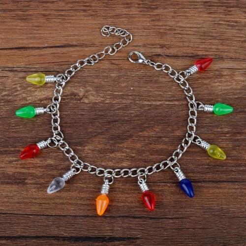 Dongsheng Stranger Things Christmas Tree Lights Charm Bracelets for Women Girls Link Chain Bangles Bracelet