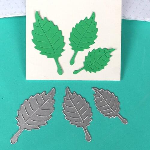 DUOFEN METAL CUTTING DIES 3pcs leaves cutout lace hollow embossing stencil DIY Scrapbook Paper Album 2018 new