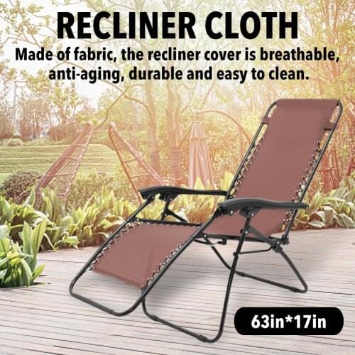 Lounge Recliner Cloth Breathable Durable Chair Lounger Replacement Fabric Cover Lounger Cushion Raised Bed for Garden Beach