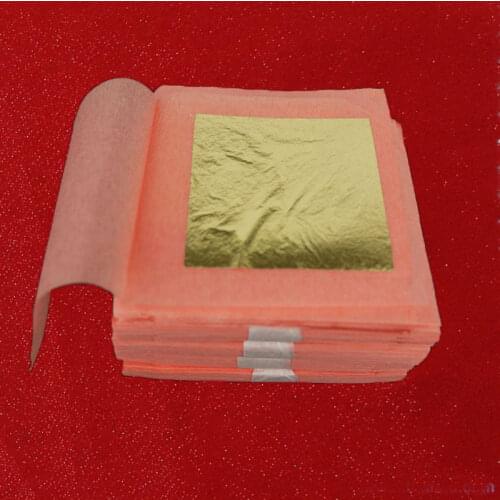 10 sheets 4.33 X 4.33cm 99.99% Pure Genuine 24 k Gold Leaf Foil Sheet For Face Beauty Edible Gold Foil Sheets
