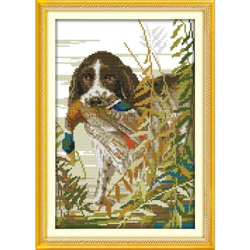 The hunting dog cross stitch kit animal aida 18ct 14ct 11ct cloth counted printed canvas set stitches embroidery handmade