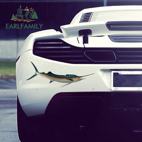 EARLFAMILY 43cm x 21.5cm For Xiphias Gladius Sunscreen Fine Decal Scratch-Proof Car Stickers Car Assessoires Windows Decoration